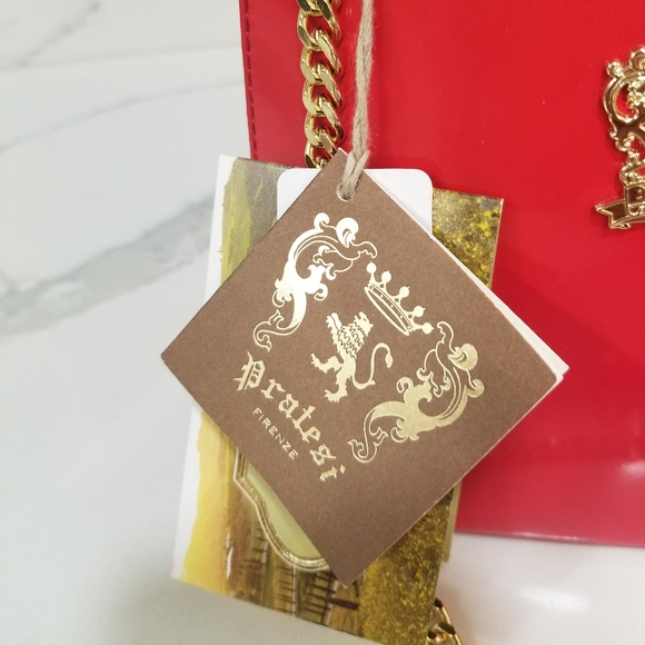 NWT 🇮🇹 Pratesi Firenze Handcrafted Italian Red Leather Crossbody Bag 🔥 - Picture 8 of 15